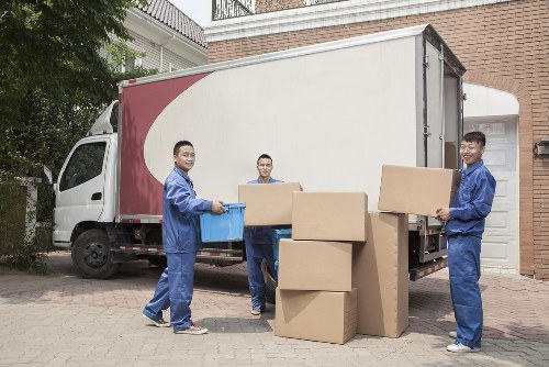 Office removals planning in Upminsterbridge with packed boxes and workspace preparation